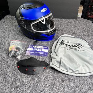 GMax MD-01S Transistor Snow Helmet - Blue/Black - 2XL With Back LED Light NWOB